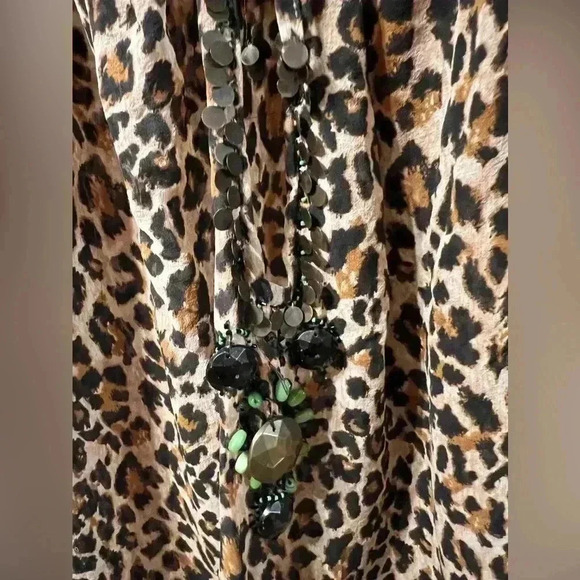 🟣Moda Leopard Print Sheer Shirt – Size Small - Picture 4 of 6